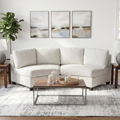 Loedds 49.25-Inch 2-Seat Chenille Curved Modular Sectional Sofa with Wood Frame