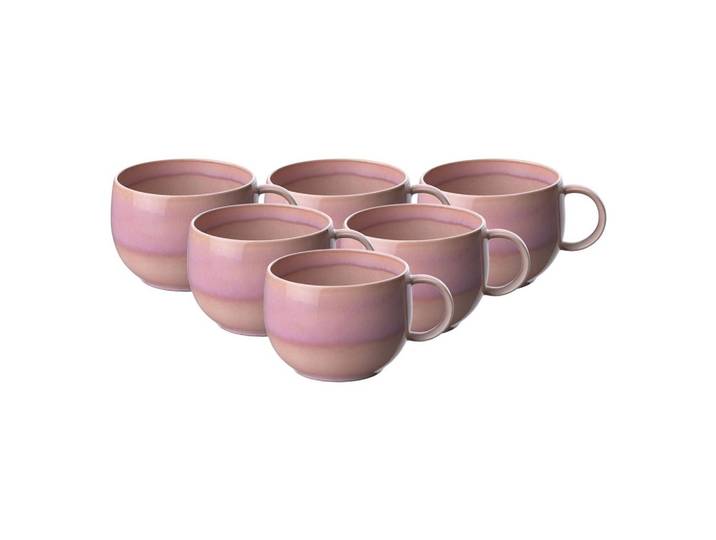 KAFFEETASSEN Perlemor Coral rosa 190 ml 6er Set