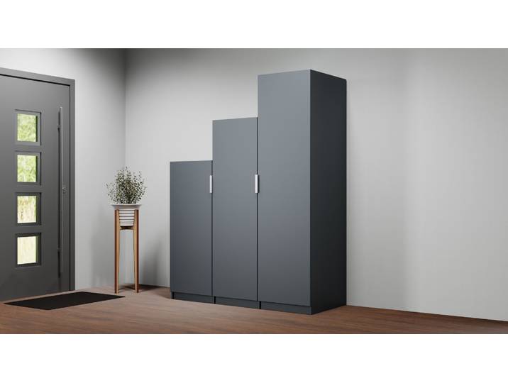 Treppenkleiderschrank nach Maß - Treppenschrank mit vielen Optionen Premium Dekore Schwarz