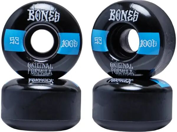 Skateboard Rollen Bones 100's V4 Wide 4 Stk. (53mm - Blau/Schwarz)