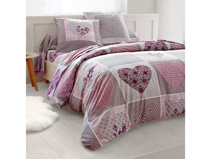Linge de lit Lovely en coton imprimé coeurs - Blancheporte