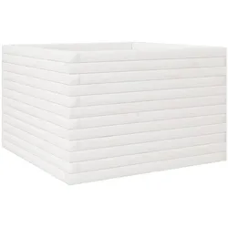 Helloshop26 - Hochbeet für Pflanzen Blumen Terrasse Garten 70 x 70 x 45,5 cm massives Kiefernholz weiß 02_0037815