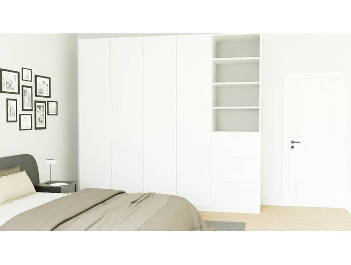 Armoire de rangement entre deux murs Mélaminé premium Blanc gris