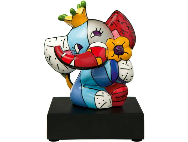 Sammelfigur GOEBEL Spring Elephant , bunt, B:6cm H:13,5cm T:10cm, Holzwerkstoff, Porzellan, Dekofiguren, Sammelfigur