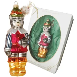 Krebs Glas Lauscha Märchenfigur Glasornament "Der gestiefelte Kater" 16cm