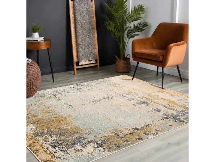 Tapis abstrait moderne multicolore/jaune 160x220