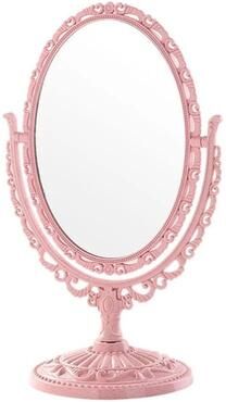 Uplift Essentials Vintage European Heart Shaped Vanity Mirror oblong Pink