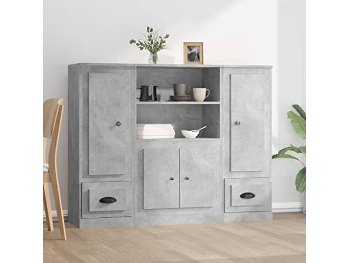 HEFZGDB Weiße Highboards aus Holzwerkstoff mit viel Stauraum für die Einrichtung, stilvolle Highboards 3 STK. mit zeitlosem Design als praktischer Schrank