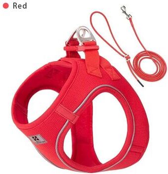 Inspired Finds Adjustable Reflective Dog Harness & Leash Set For Small & Medium Pets red m