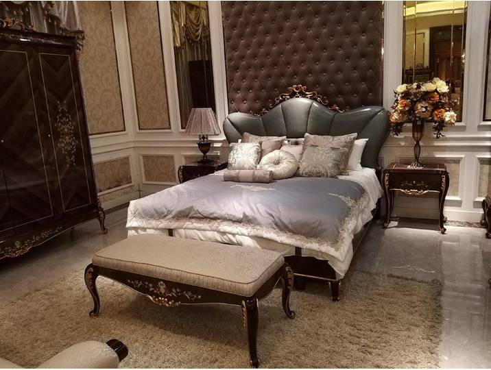 Xlmoebel Bett Doppelbett im Barock-Rokoko-Stil mit filigranen Verzierungen (Bett), Hergestellt in Europa