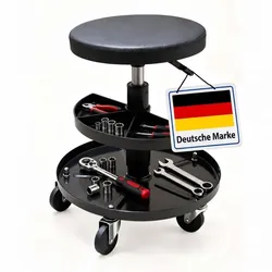Relaxdays Werkstatthocker höhenverstellbar Fächer Schwarz