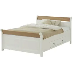 Bettgestell Massivholz  Fehmarn ¦ weiß ¦ Maße (cm): B: 145 H: 90