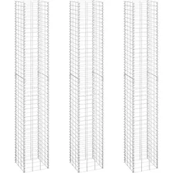 vidaXL Gabionen-Hochbeete 3 Stk. 30x30x200 cm Eisen
