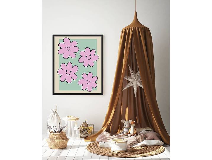 Tableau déco Flowery 53 x 63cm Multicolore