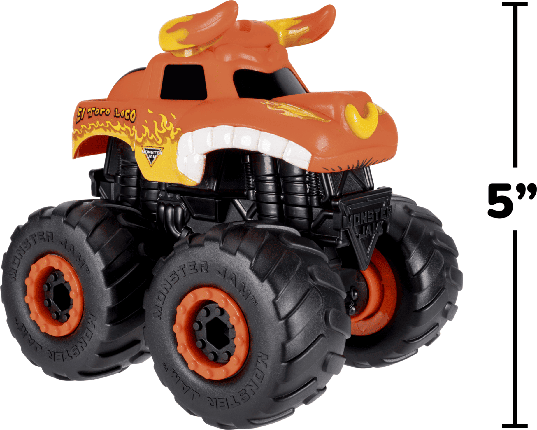 Jazwares Monster Jam El Toro Loco Monstruction Truck – 5-Inch Buildable Vehicle for Kids, 16 Pieces, No Batteries Required