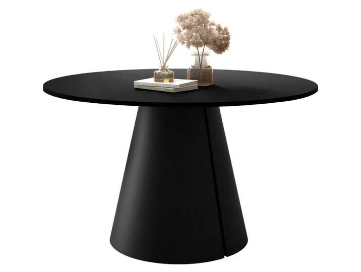MIRJAN24 Tisch Calma 120, Esszimmer Tisch, Beine aus Stahl (Farbe: Schwarz / Schwarz)