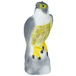 Relaxdays 4 x Vogelschreck Falke sitzend Weiß,Gelb,Grau