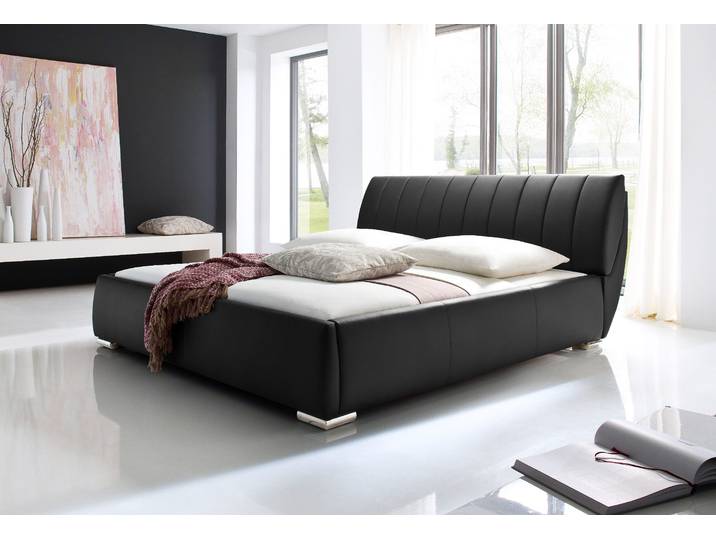 Polsterbett MEISE.MÖBEL Luna , schwarz, L:240cm, Bezug Bett: Kunstleder, Betten, Bett Stauraumbett Möbel Kunstlederbett Bettgestell Polsterbett, mit Lattenrost und Bettkasten