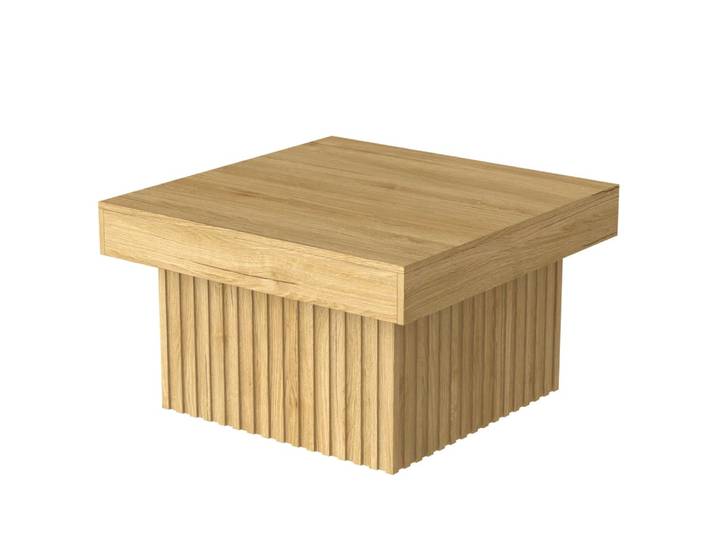 Table basse carré effet bois naturelle 79x79x46cm