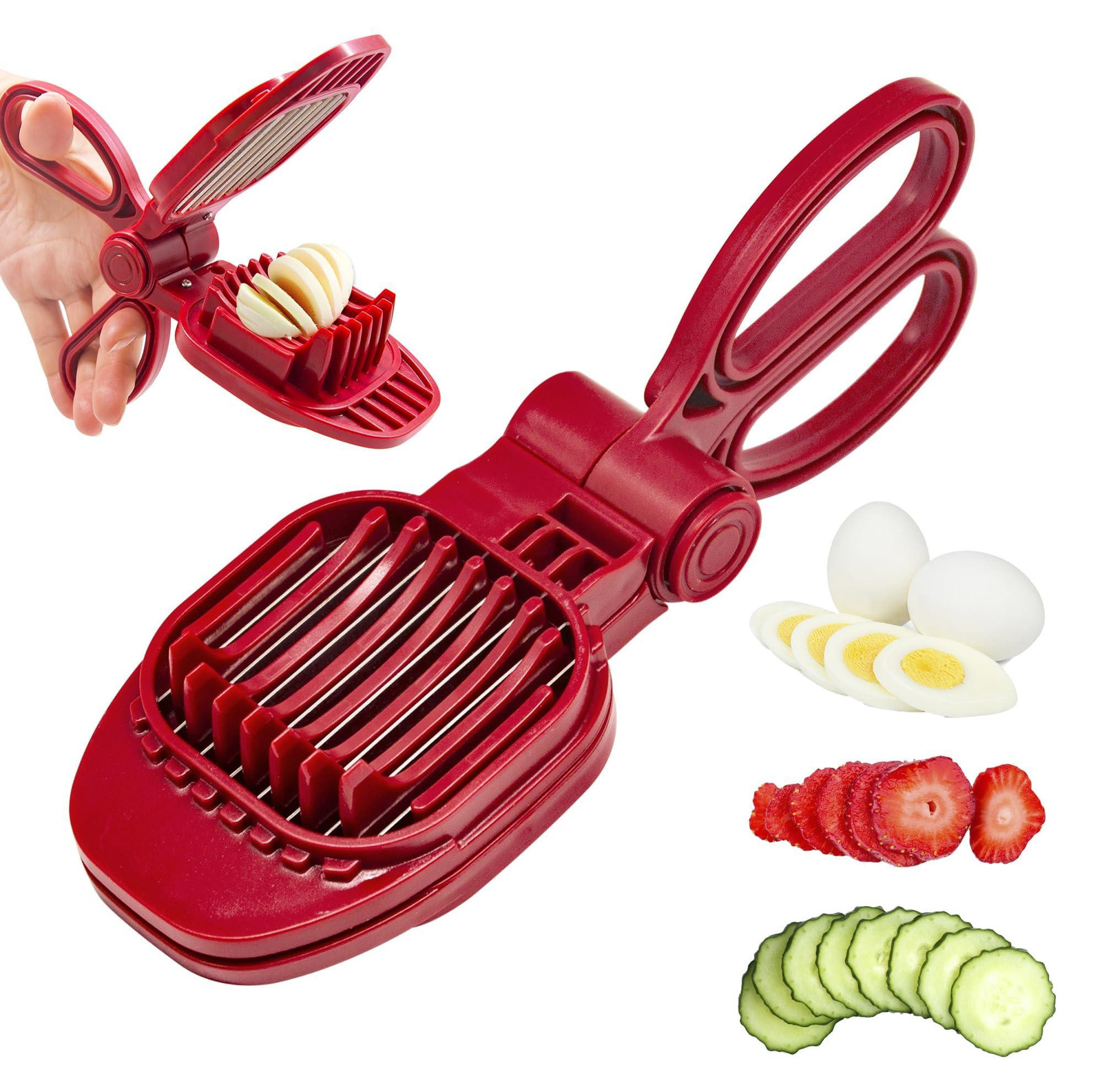 Dripio Handmatige fruit- en groentesnijder en mini-rasper, rood