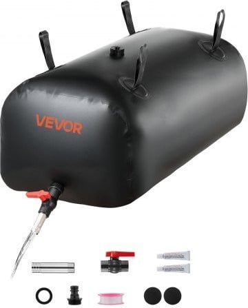 VEVOR Waterzak 113 liter, Draagbaar en Opvouwbaar Waterreservoir van 1000D PVC met Kraan, Zwart