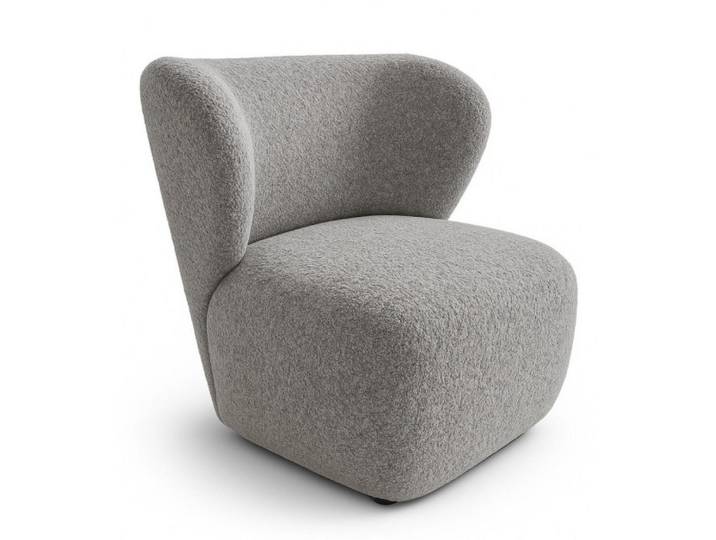 Sepro Meble Sessel Silber EVA Breites Rückenlehne Bouclé Stoff, Grau, 82x74x74 cm, Wohnzimmer, Sessel, Polstersessel