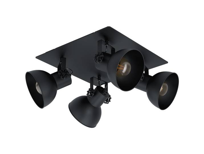 Eglo Spot Barnstaple 1 Schwarz Holz/Stahl B 45 cm - Spot