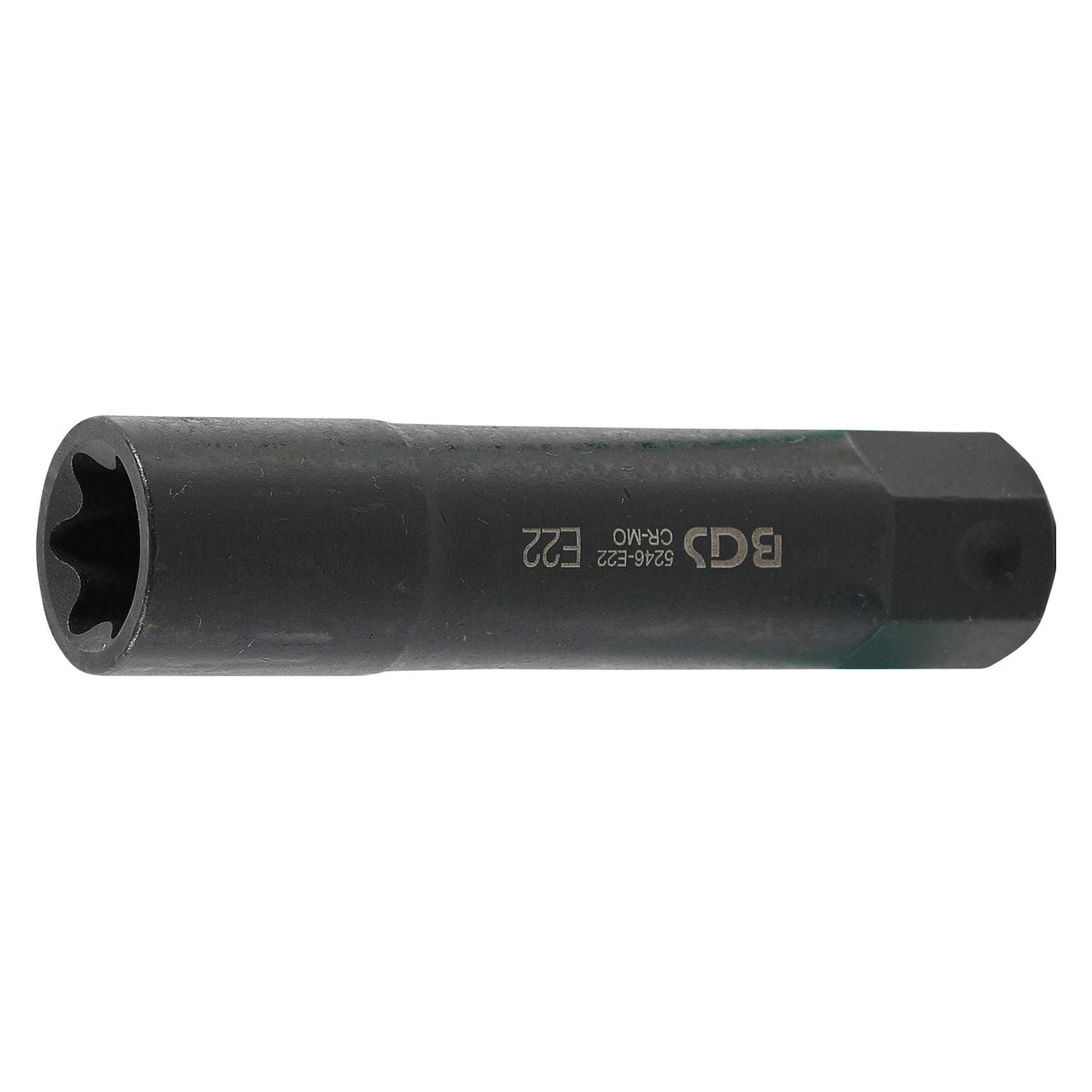 BGS Steckschlüssel-Einsatz E-Profil, extra lang Antrieb Aussensechskant 22 mm SW E22 (5246-E22)