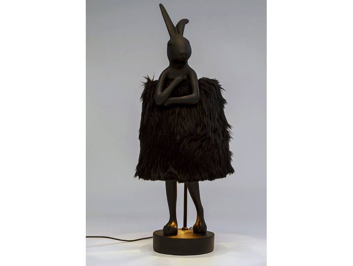 Lampe de table Animal Lapin Type A 24 x 26 x 68cm Noir/Noir Tissu E14