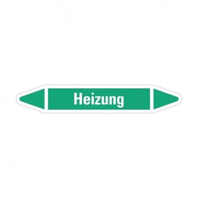 Aufkleber I RKZ-Etikett Heizung, grün/weiß, für Ø 40-60mm, 218x37mm, 5/Bogen