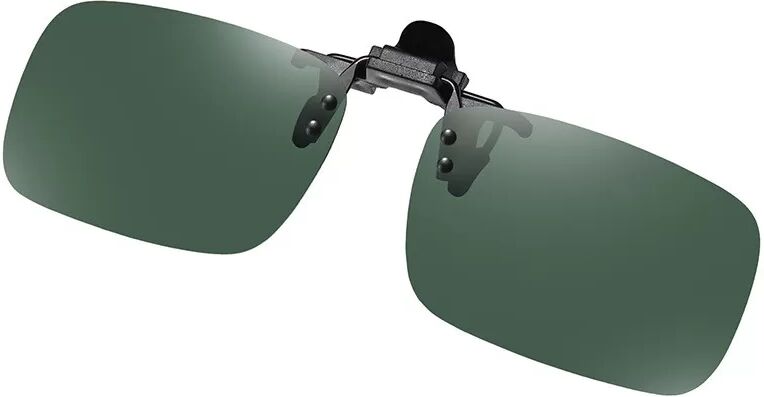 INF Große weiße Mercury Clip-on-Sonnenbrille für Brillen Dunkelgrün