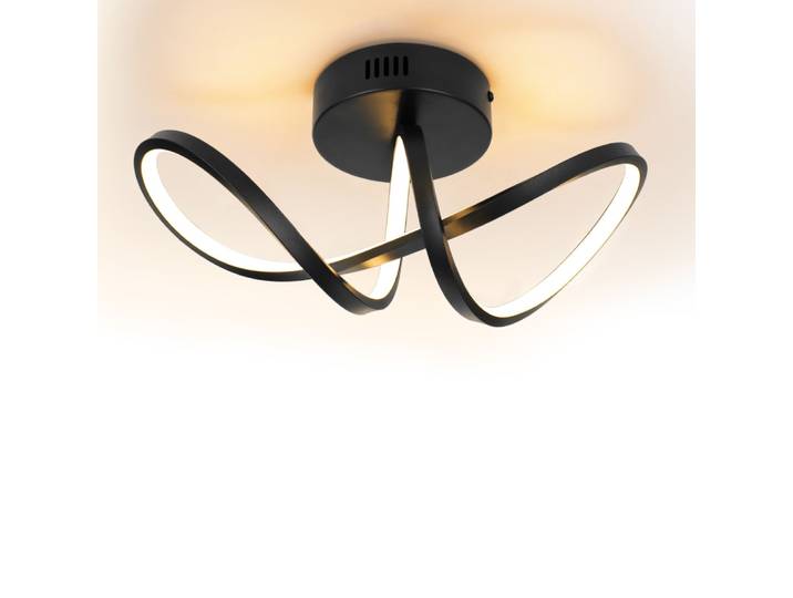 Plafonnier en aluminium noir 34x14.5x17cm led 3000k 12w