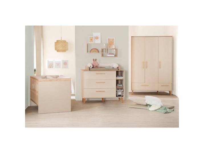 Roba Babyzimmer SET Jil 3-teilig, Kaschmir, Holz, Uni, 4 Fächer, 5 Schubladen, 138x200x55 cm, Babymöbel & Kindermöbel, Babyzimmer