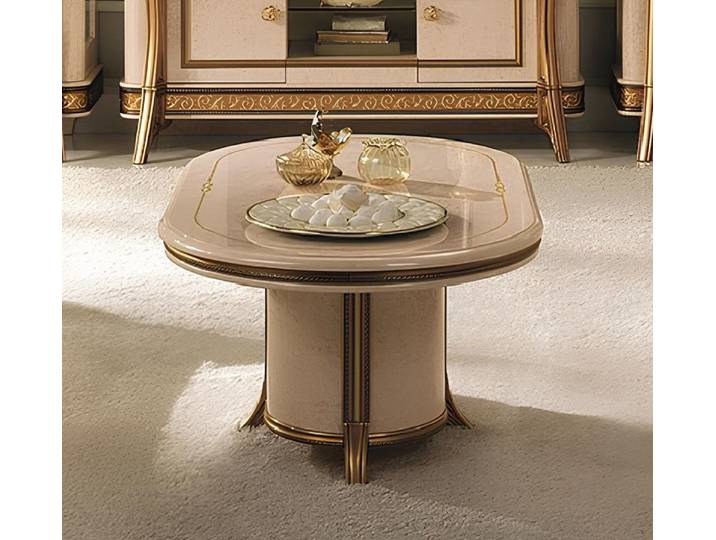 Xlmoebel Couchtisch Arredoclassic Couchtisch Beige mit kunstvollen Schnitzarbeiten (1-St., Couchtisch), Hergestellt in Europa