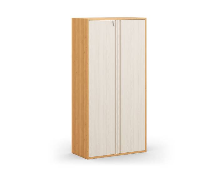 Naturwohnen Regal breit mit Tür & Schloss aus Massivholz Kiefer & Erle Maße: H160xB80xT40cm Laura veredelt mit bioola® 100% Bio & Vegan