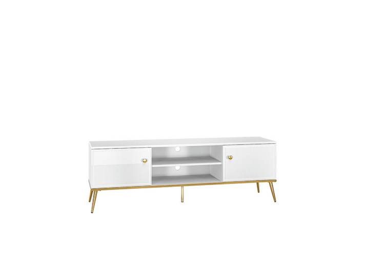 Furnlux Tv-Lowboard Goldin Weiß 160x40x53 cm, 160x53x40 cm, Wohnzimmer, TV Möbel, Lowboards, Lowboards stehend