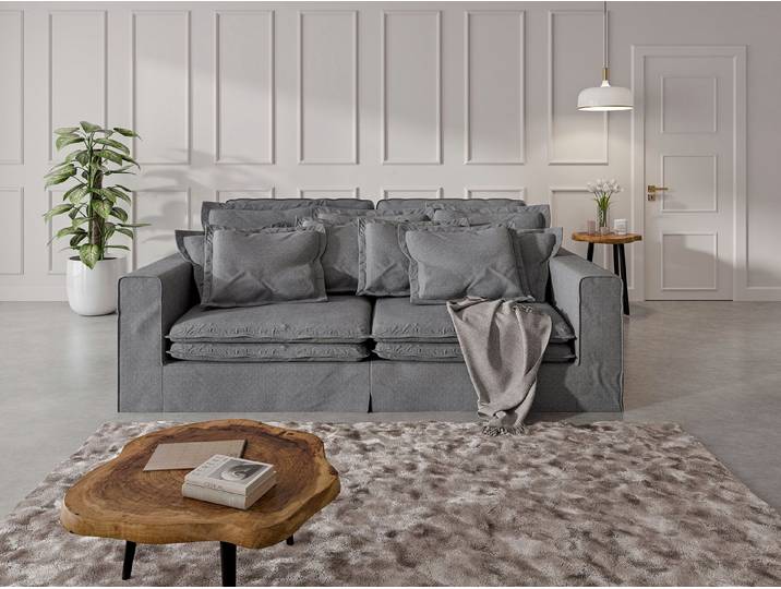 Home affaire 4-Sitzer ALISSAS mit vielen Kissen, Biesen an den Kissen, Hussenoptik, mit kleinen Taschen an der Seite zum Verstauen