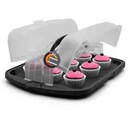 BigDean Kuchen Transportbox XL rechteckig in Anthrazit – Muffin Transportbox Made in Germany