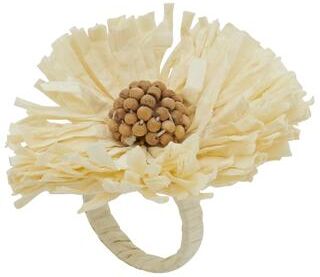 Saro Lifestyle Raffia Charm Napkin Ring (Set of 4)
