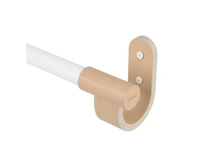 Umbra Bellwood Gardinenstange, Ausziehbar, 107-305 cm, D25mm, Weiss/Natur