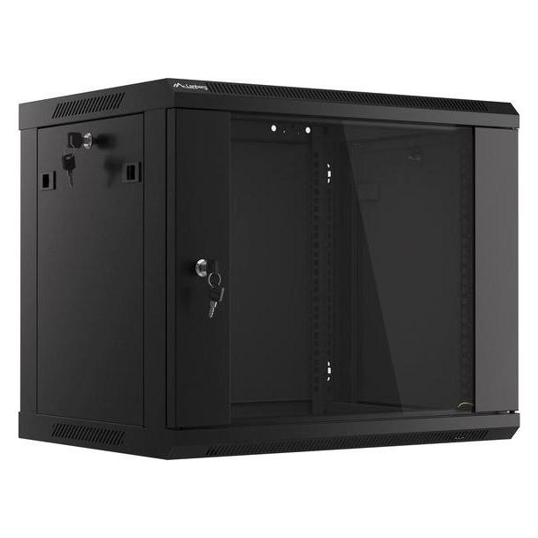 Lanberg WF01-6409-10B Rack 9U Wandmontiertes Regal Schwarz (9 HE, 19 Zoll Rack) (WF01-6409-10B)