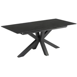 Gartentisch ausziehbar Malta 179/224 x 90 cm Keramik Grau Anthrazit