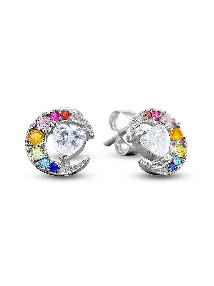 CHARM'S Silber-Ohrstecker mit Edelsteinen - onesize