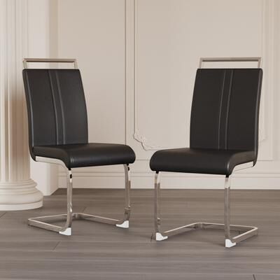 AISWORD Modern Dining Chairs, High Back Upholstered Side Chair with C-shaped Tube plating Metal Legs