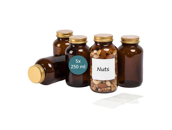 Braungläser 5er-Set 250ml Braun-Gold