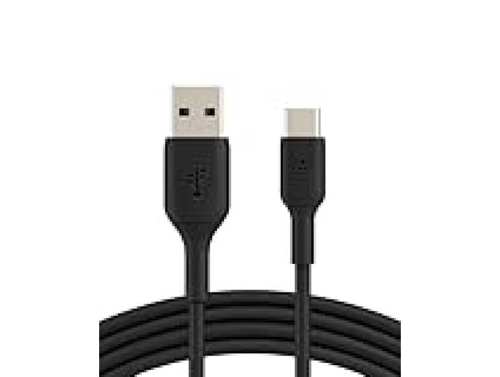 Belkin BoostCharge câble USB-C, câble de recharge USB-C vers USB-A, câble USB Type-C, cable USB C pour iPhone 16, iPhone 15, Samsung Galaxy S24, S23, iPad Pro, Google Pixel, etc., 2 m, noir
