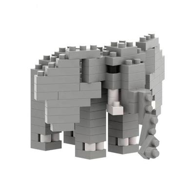 BRIXIES 200289 - Elefant, 3D Konstruktionsbausatz aus Ministeinen, 111 Teile