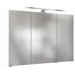 Spiegelschrank Pienza mit LED 3-türig ca. 100x64 cm Weiß