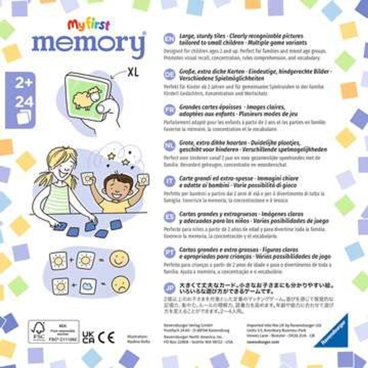 Ravensburger Mijn Eerste Memory Kaartspel voor 2 tot 4 spelers vanaf 2 jaar
