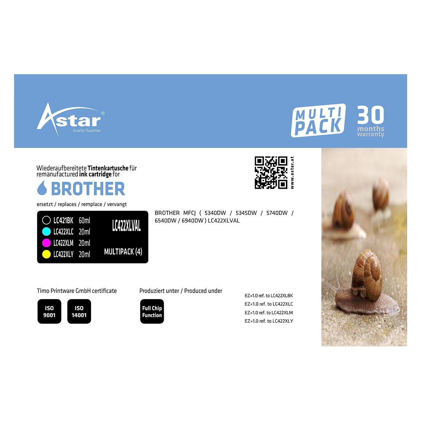 Astar AS70820 BROTHER LC422XLVAL MFCJ (AS70820)